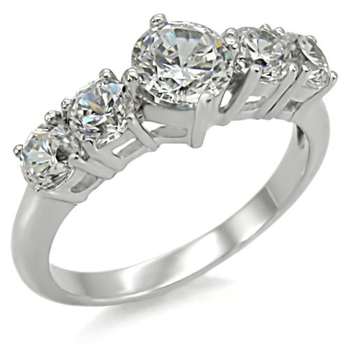 1.8CT 5-STONE CZ STAINLESS STEEL RING-SIZE6/8/10